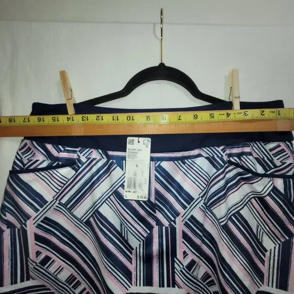 NWT Adidas‎ Light Pink Navy Geometric Print Athletic Skirt DQ0495 Size L - Picture 10 of 13